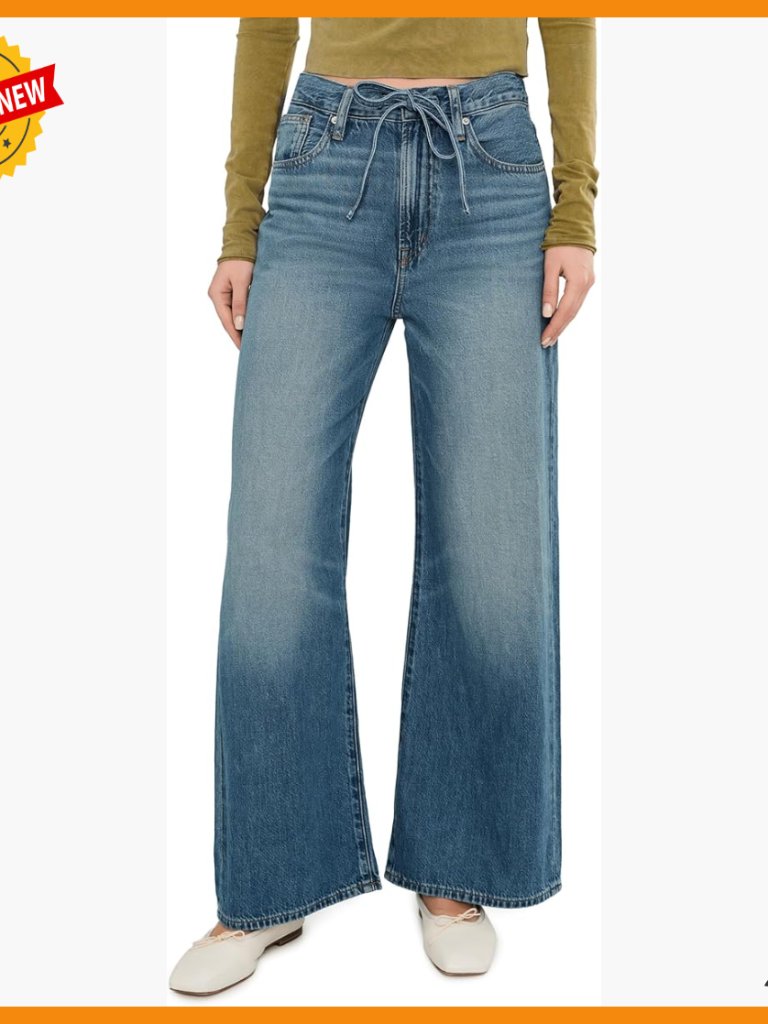 Petite Wide Leg Jeans Lightweight Denim High Rise 28.25 Inseam